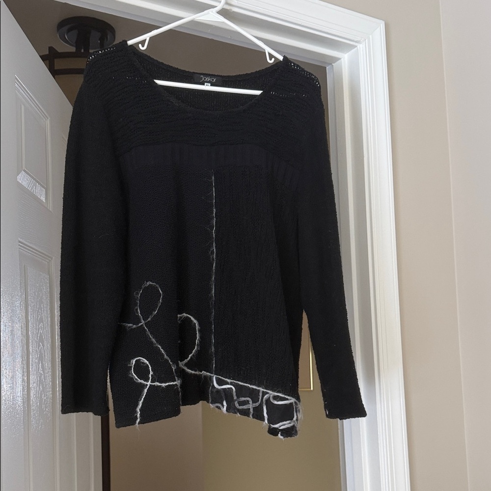 Black Sweater with White Stitching